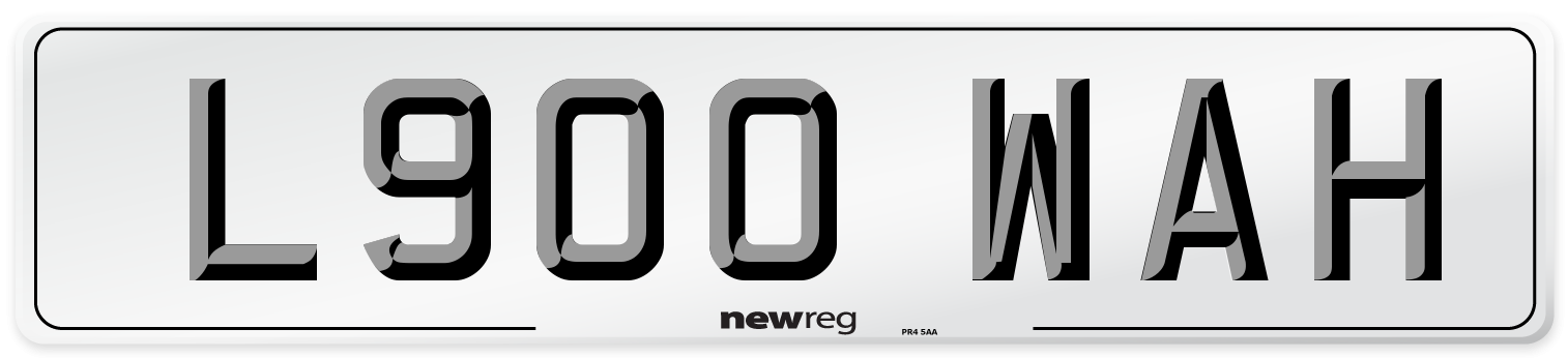 L900 WAH Number Plate from New Reg
